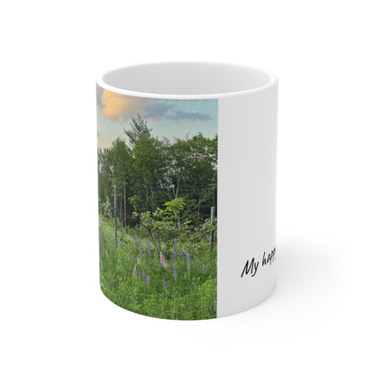 My Happy Place in the Wildflower Garden Ceramic Mug 11oz