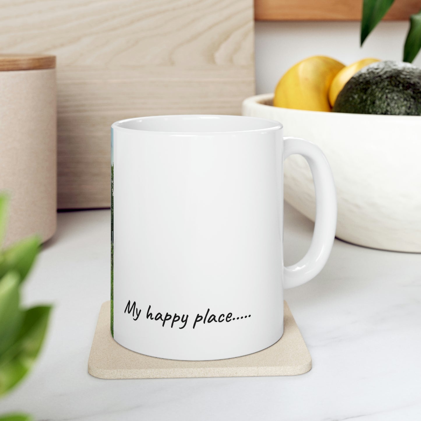 My Happy Place in the Wildflower Garden Ceramic Mug 11oz