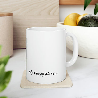 My Happy Place in the Wildflower Garden Ceramic Mug 11oz