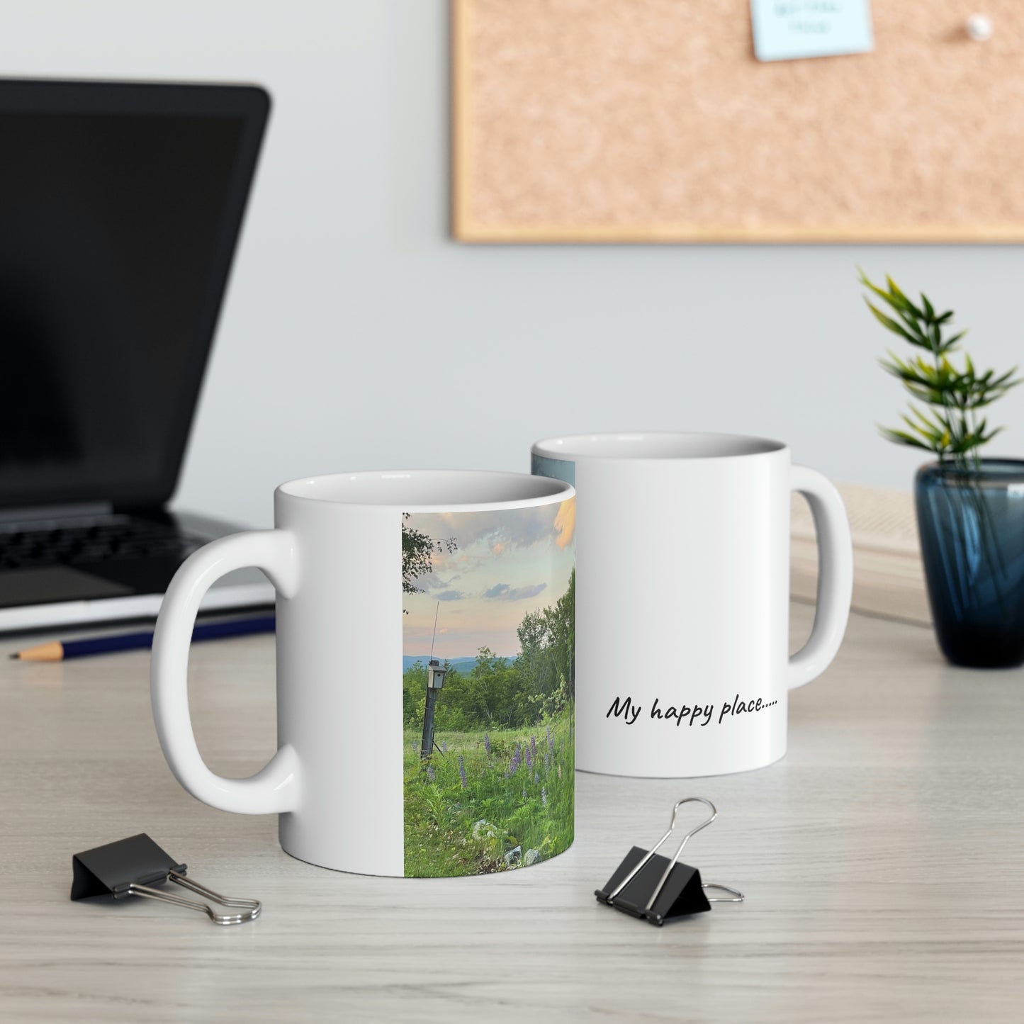 My Happy Place in the Wildflower Garden Ceramic Mug 11oz