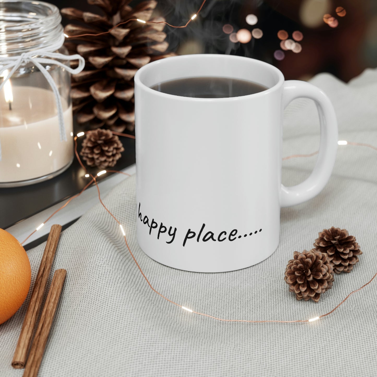 My Happy Place in the Wet Ocean Sand-Ceramic Mug 11oz